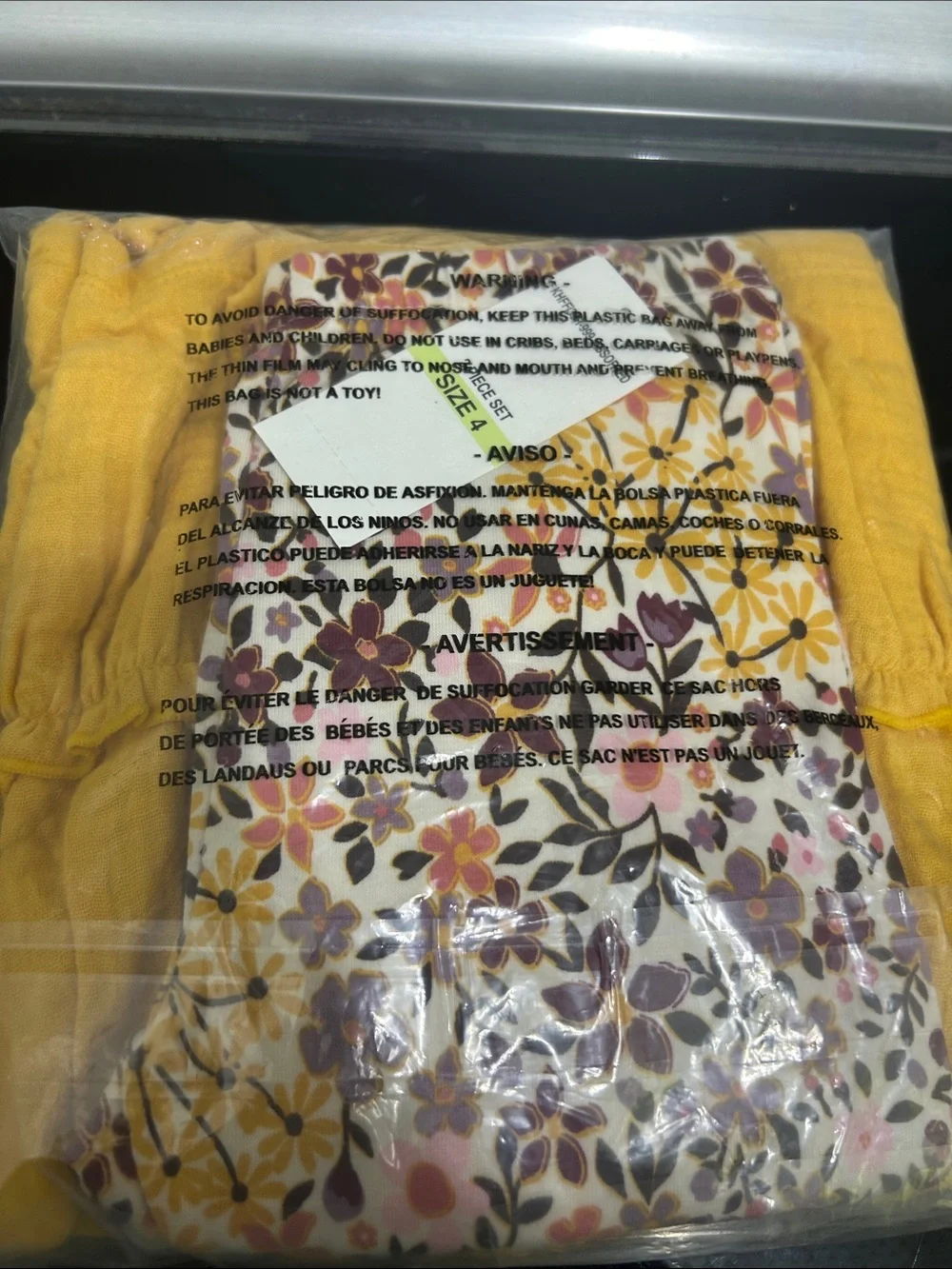 Girls size 4 new nwt two piece matching fall autumn set flower leggings pants